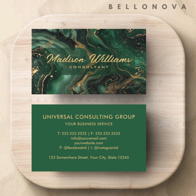 Custom Green Gold Black Gold  Professional  Business Card (Custom Green Gold Black Gold Professional Business Card)