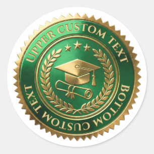 Custom Green-Gold Foil Graduation Certificate Seal