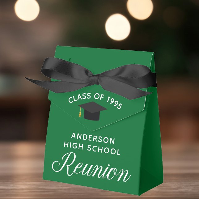 Custom Green High School Reunion Party Favour Box (Creator Uploaded)