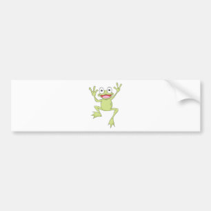 Custom Green Jumping Frog Bumper Sticker