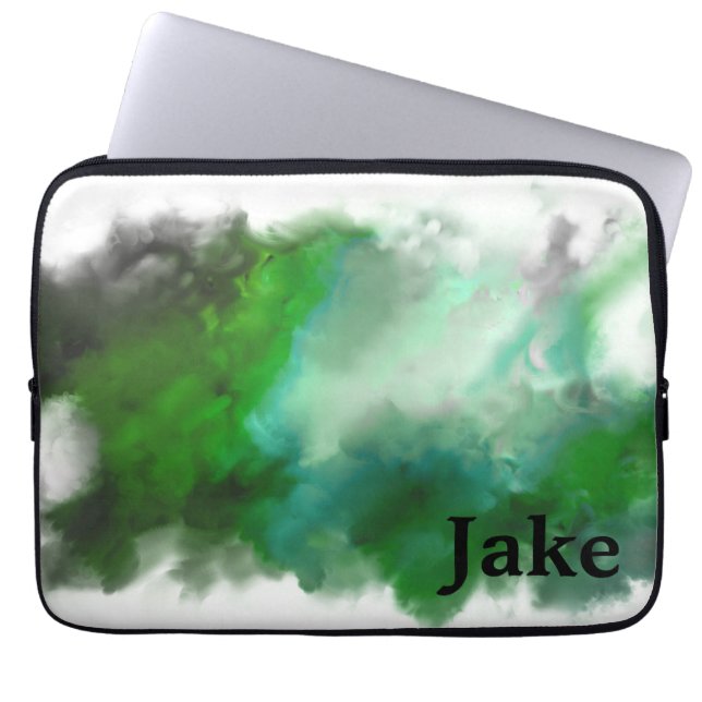 Custom Green Laptop Sleeve (Front)