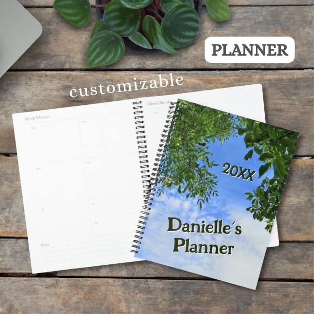 Custom Green Leaves Blue Sky Tree Crown Photo -  Planner (Creator Uploaded)