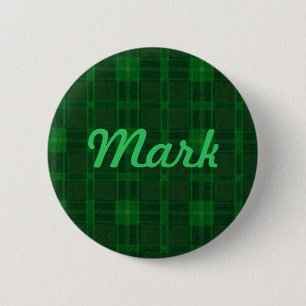 Custom Green Plaid Button