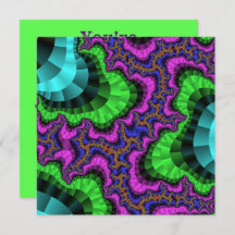 Custom Green Purple Gear Invitation