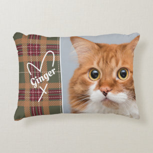 Custom Green Tartan Photo  Decorative Cushion