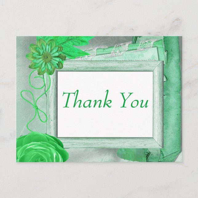 Custom Green Thank You Postcard (Front)