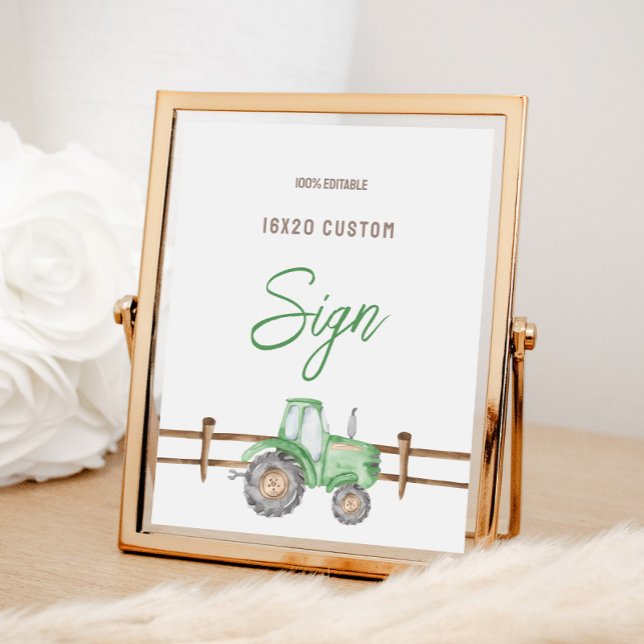 Custom Green Tractor Sign (Creator Uploaded)