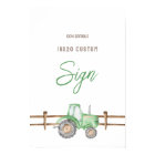 Custom Green Tractor Sign