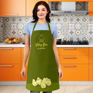 Custom Green Vegan Chick Apron