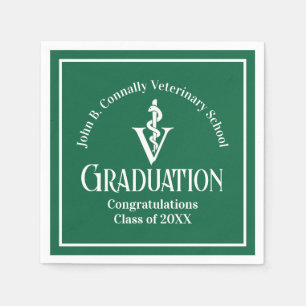 Custom Green Veterinary School Graduation Party Napkin