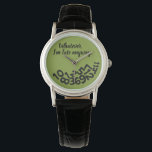 CUSTOM Green  Whatever, I'm Always Late Anyway Watch<br><div class="desc">CUSTOM Whatever, I'm Always Late Anyway Looks like the numbers fell off the face of this watch because the wearer is always late for appointments and meetings. A funny and humourous accessory for ladies who are always on the go but can't seem to be on time and are always tardy....</div>