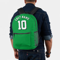 Custom Green White Last Name Sports Jersey Number