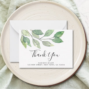 Custom Greenery Thank You  Card