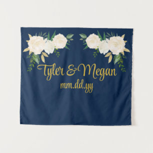 Custom Greenery Wedding Reception Photo Booth Prop Tapestry