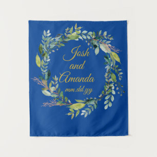 Custom Greenery Wedding Reception Photo Booth Prop Tapestry