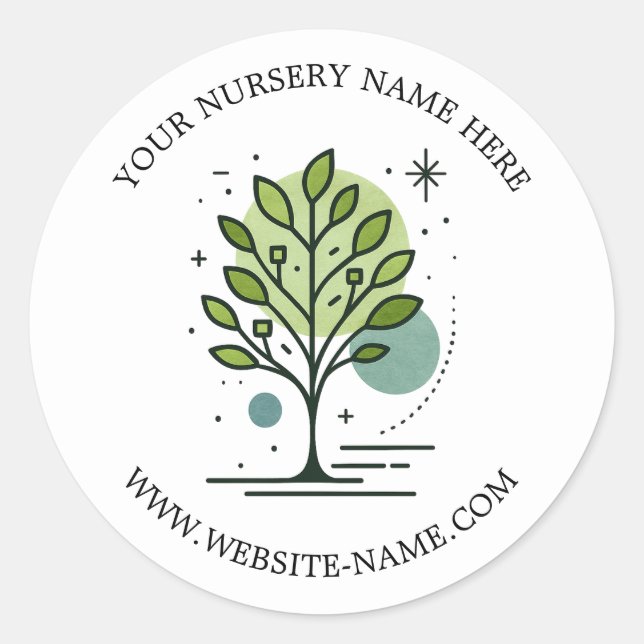 Custom Greenleaf Nursery Branding  Classic Round Sticker (Front)