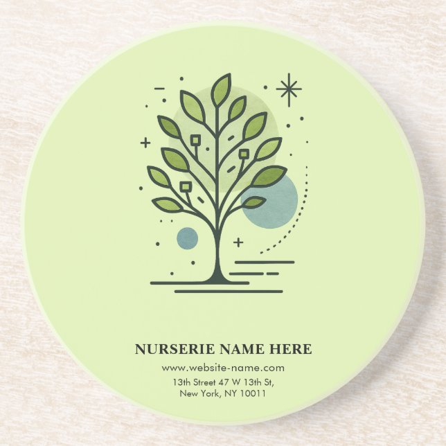 Custom Greenleaf Nursery Branding Coaster (Front)