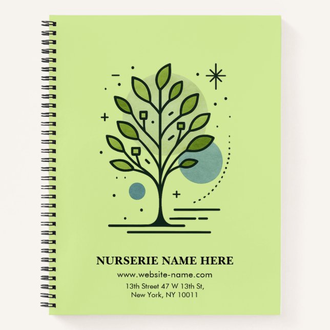 Custom Greenleaf Nursery Branding  Notebook (Front)