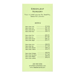 Custom Greenleaf Nursery Branding Rack Card