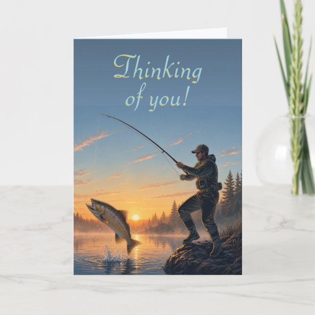 Custom Greetings Card for fisherman (Front)