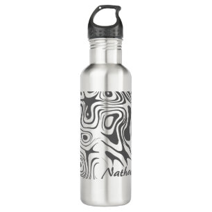 Custom Grey Abstract Swirly Pattern Personalised 710 Ml Water Bottle