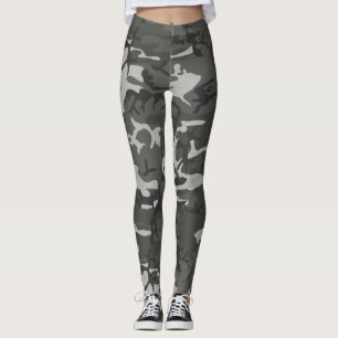 Custom Grey and Black Camo Leggings