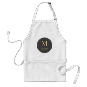 Custom Grey Black and Gold Glitter Marble Pattern  Standard Apron