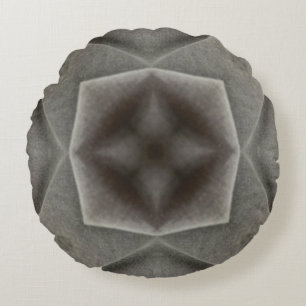 Custom Grey Brown Designed Round Pillow