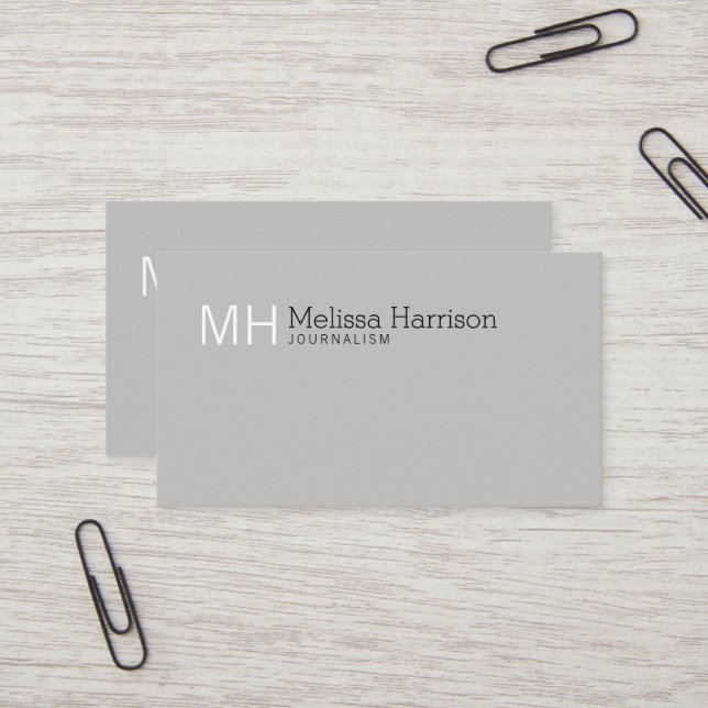 Custom grey Business Cards (Front/Back In Situ)
