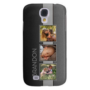 Custom Grey Chic Gradient Photo Name On Galaxy S4 Case