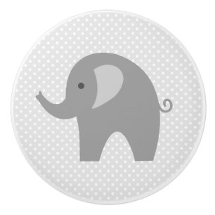 Custom grey elephant nursery door and drawer knobs