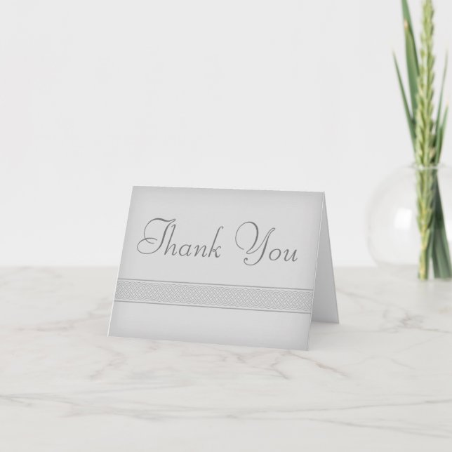 Custom Grey Irish Celtic Knot Thank You Card (Front)