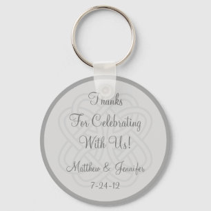 Custom Grey Keychain Wedding Favour Keepsake Gift