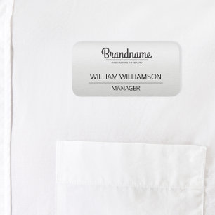 Custom Grey Logo Employee Name Tag