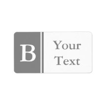 Custom Grey Monogrammed Labels or Gift Tags