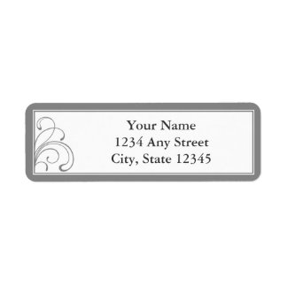 Custom Grey Pre-Printed Return Address Labels