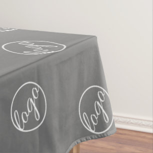 Custom Grey Restaurant Trade Show Logo Business Tablecloth