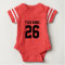 Custom grey sports football jersey baby bodysuits