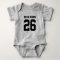Custom grey sports football jersey baby bodysuits