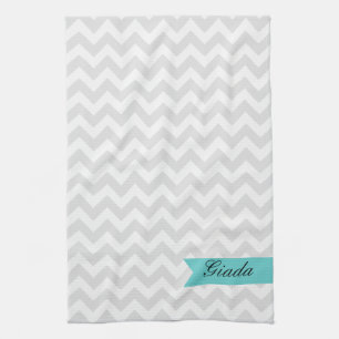 Custom Grey ZigZag Kitchen Towel