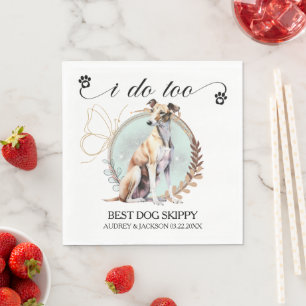 Custom Greyhound Dog Photo Wedding Napkins