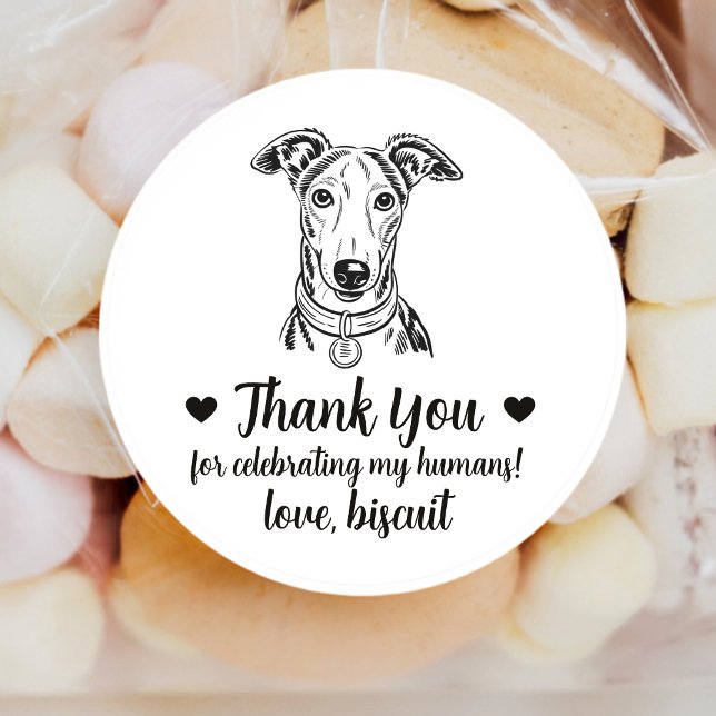Custom Greyhound Dog Wedding Favour Stickers (Creator Uploaded)
