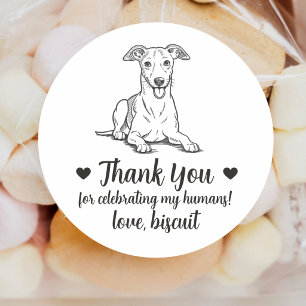 Custom Greyhound Dog Wedding Favour Stickers