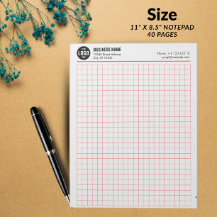 Custom Grid Notepad 5 Sq/Inch with Logo & Info