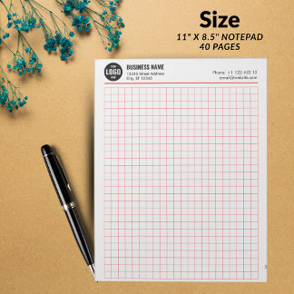 Custom Grid Notepad 5 Sq/Inch with Logo & Info