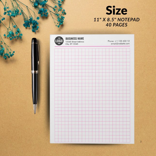 Custom Grid Notepad 5 Sq/Inch with Logo & Info (Custom Grid Notepad 5 Sq/Inch with Logo & Info)