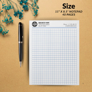 Custom Grid Notepad 5 Sq/Inch with Logo & Info
