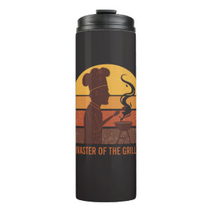 Custom Grill Master Dad Retro Sunset Personalised Thermal Tumbler