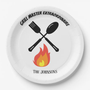 Custom Grill Master Extraordinaire funny gifts Paper Plate