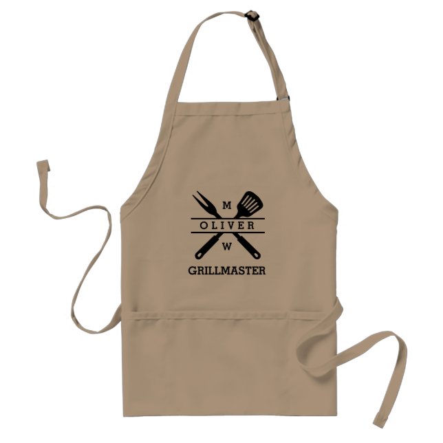 Custom Grillmaster with name elegant and modern  Standard Apron (Front)